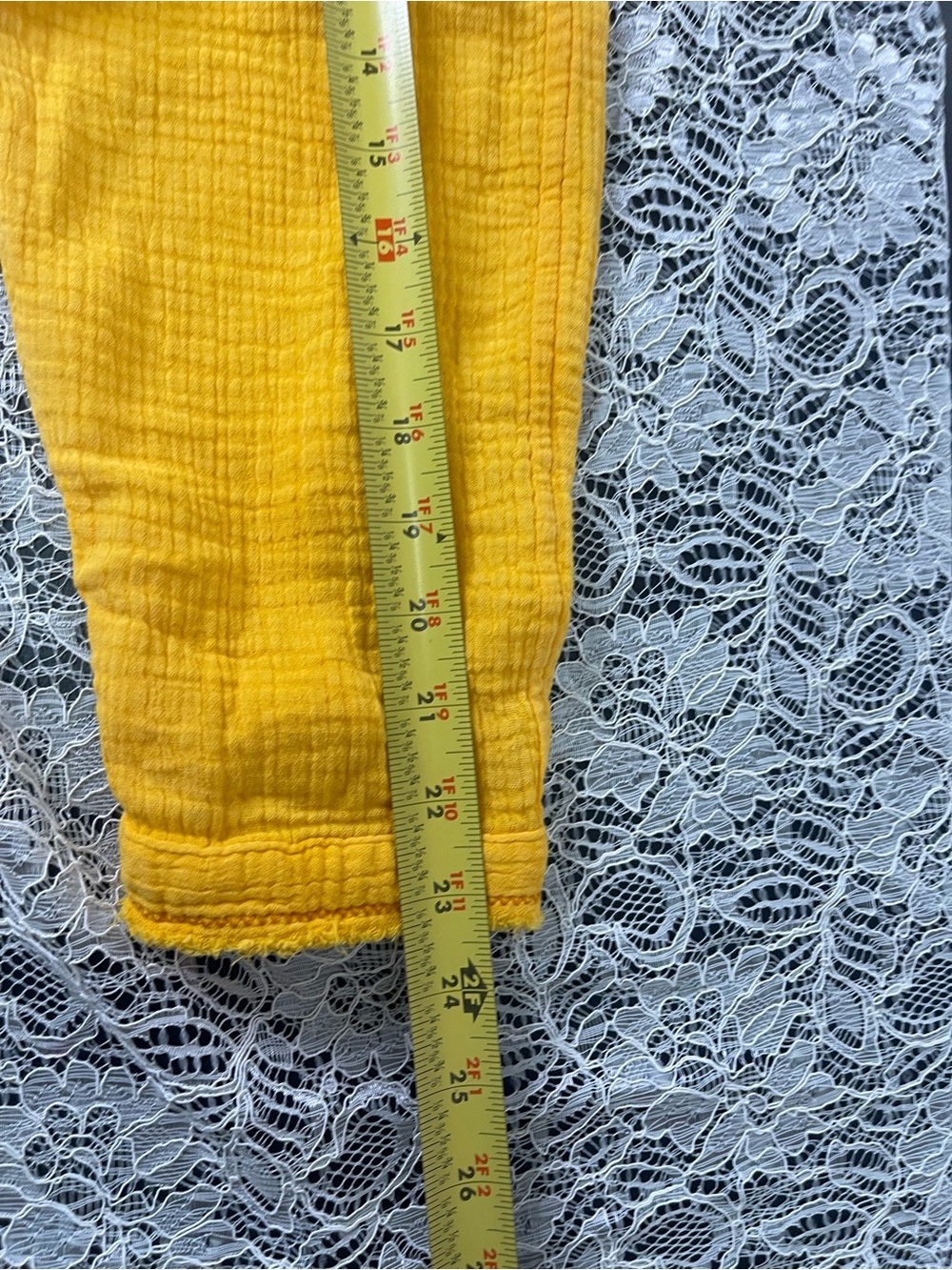 We The Free People Summer Daydream Button Down Shirt Size Medium Yellow Papaya - Picture 11 of 16